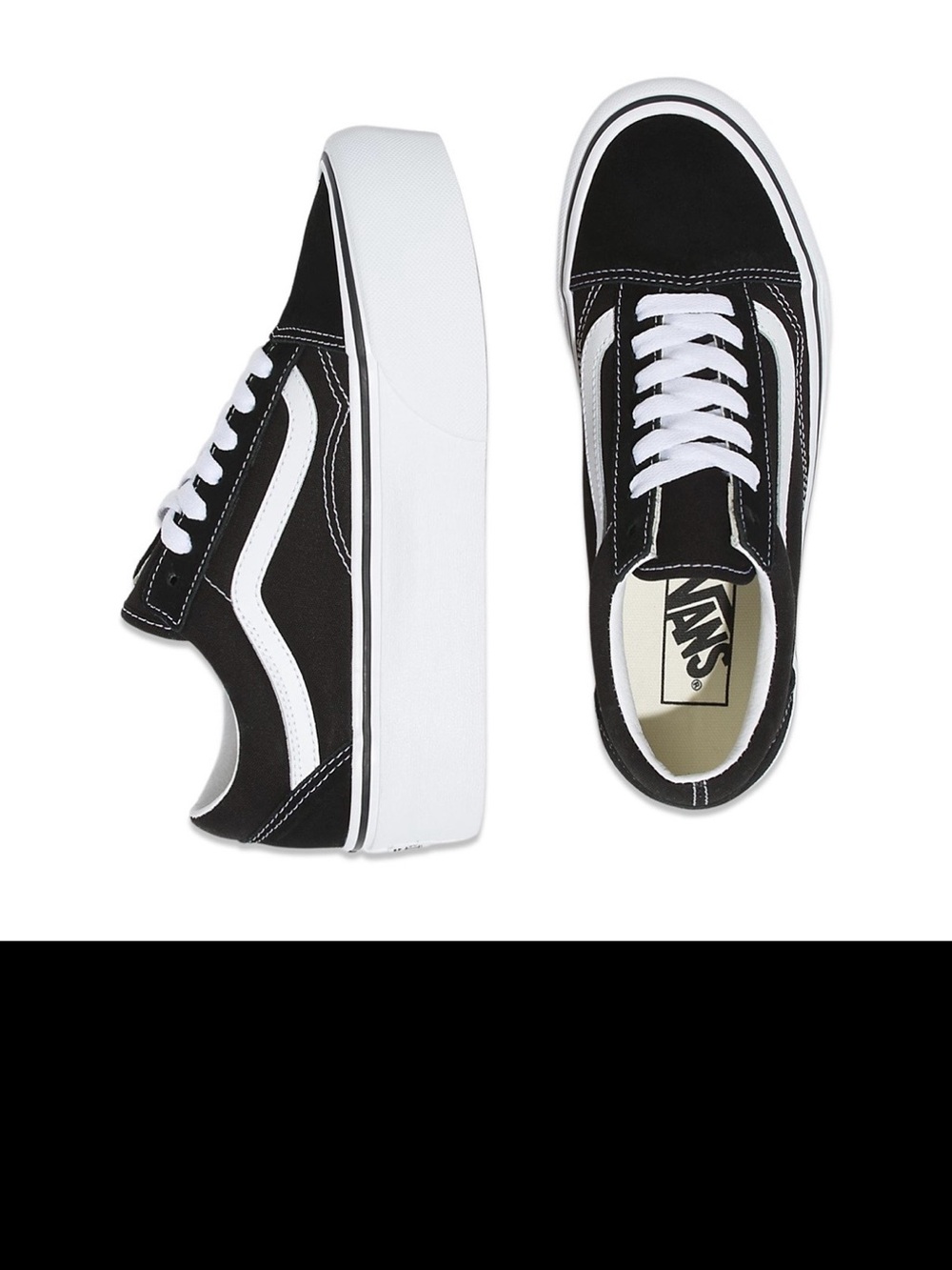 Vans Platform Old Skool Sneakers in Black & White